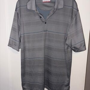 Grandslam Men's Grey and Blue Polo Shirt